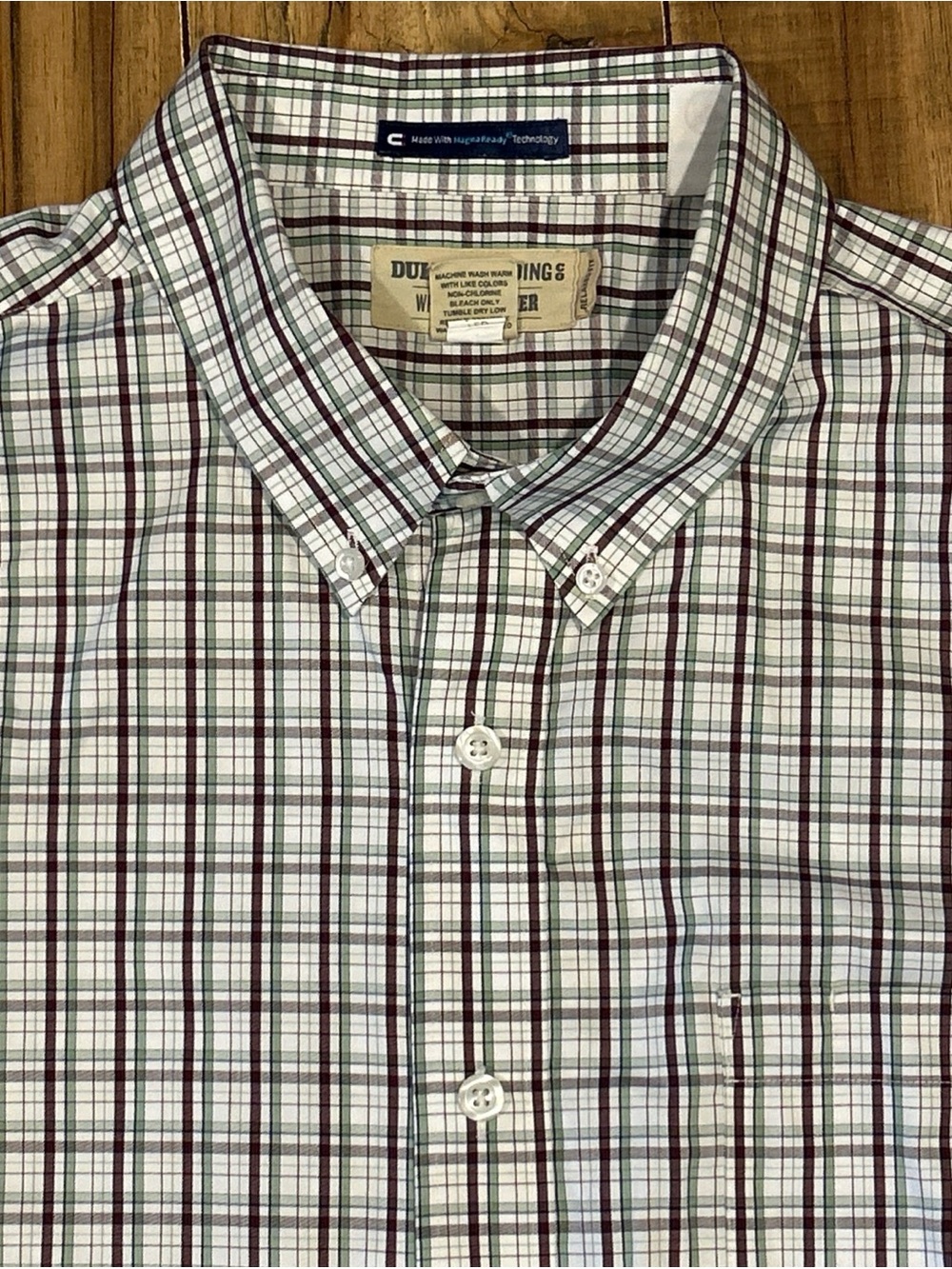 Duluth Trading Co Wrinkle Fighter Relaxed Fit Button Down Collared Plaid Sz XLT